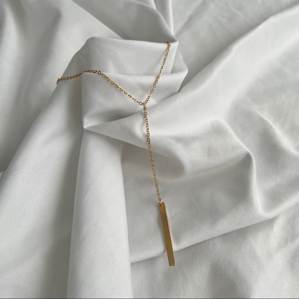 14K Gold Plated Minimalistic Y Necklace